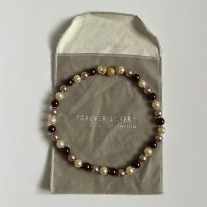 Forever Silver Pearl Necklace by Erwin Pearl with magnetic closure